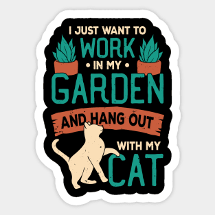 Gardening Cat Lover Gardener Gift Sticker